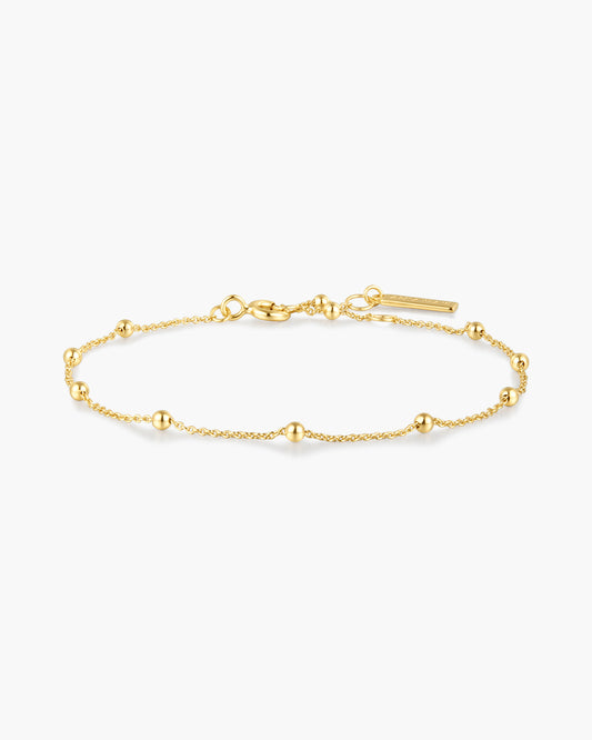 Gold Beaded Chain Bracelet