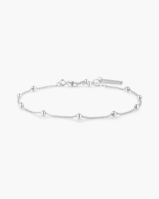 Silver Beaded Chain Bracelet