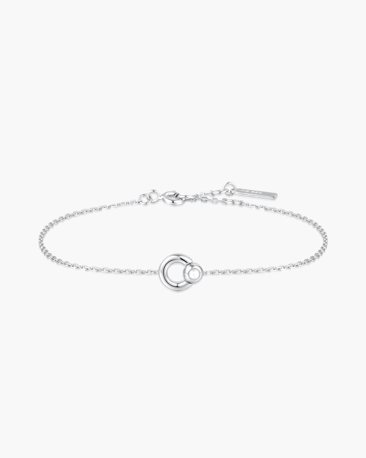 Silver Hoop Freshwater Pearl Bracelet