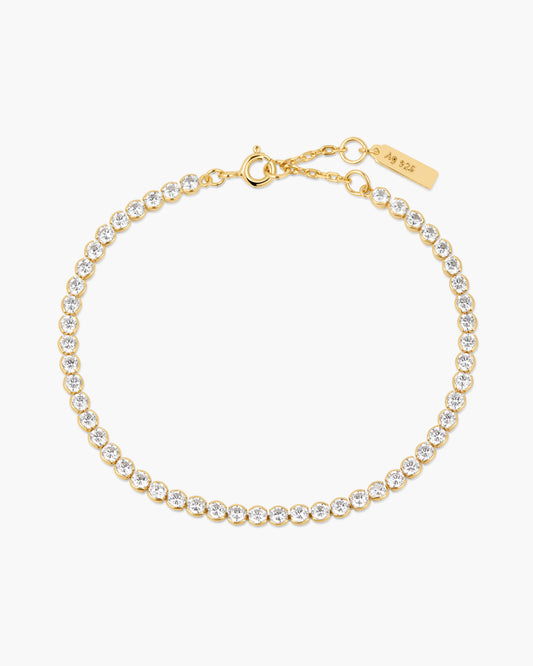 Gold Row Bezel Set Bracelet