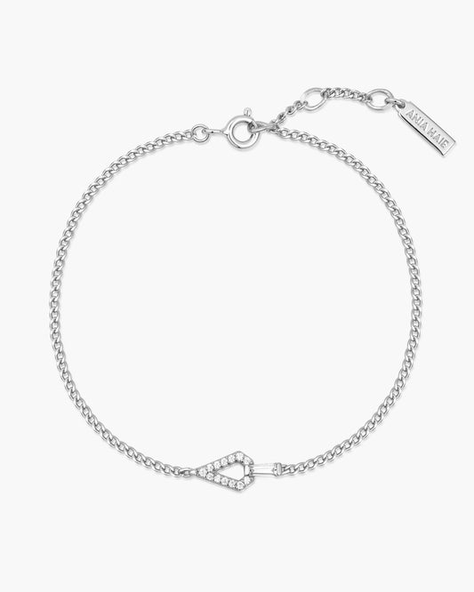 Silver Geometric Cubic Zirconia Bracelet