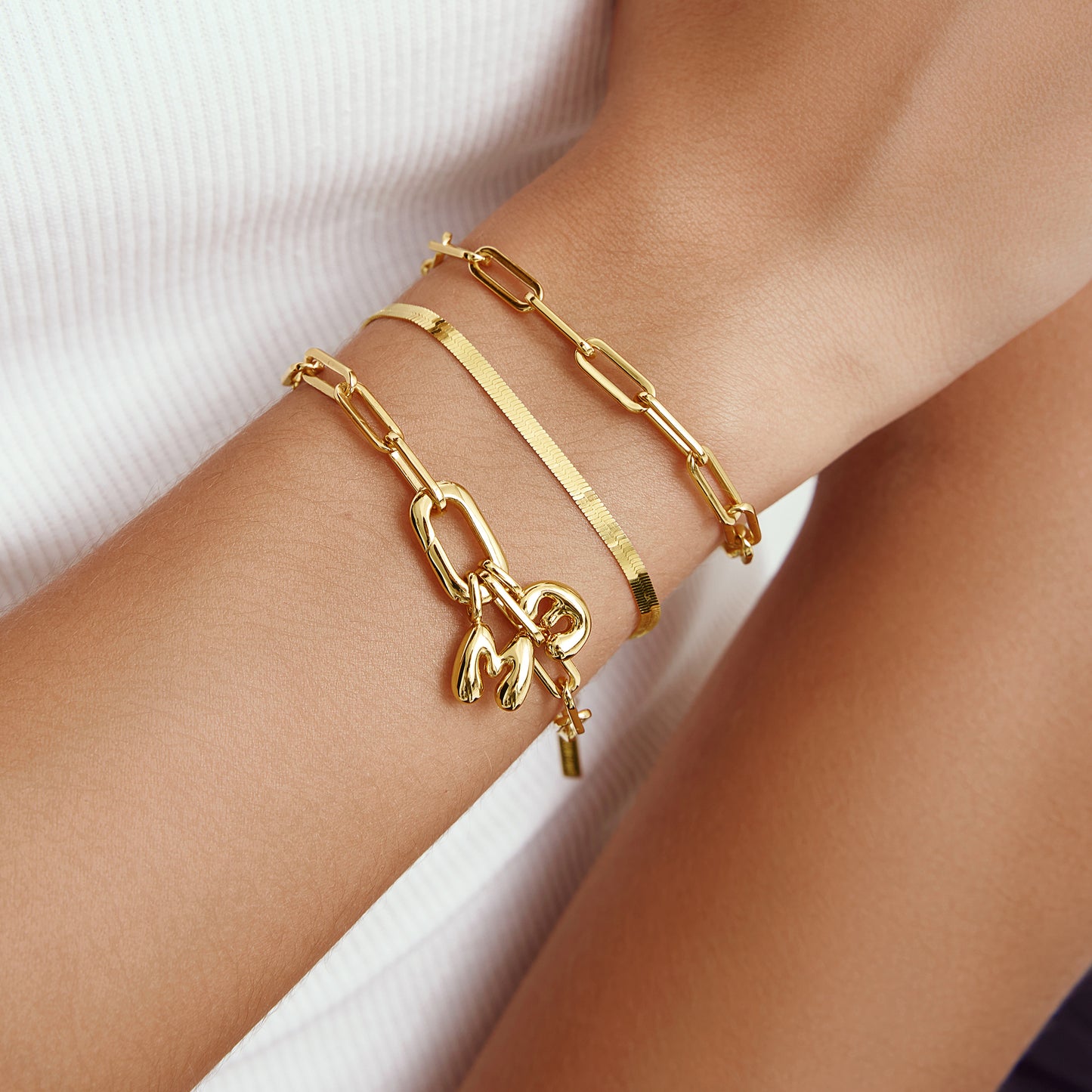 Gold M Letter Charm