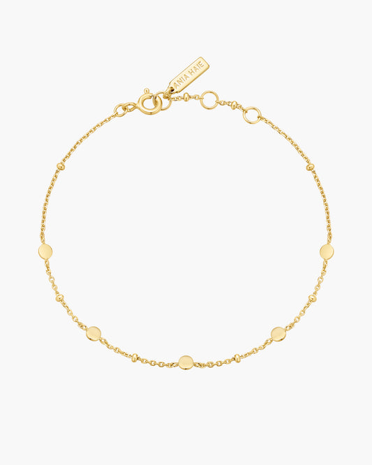 Gold Disc Station Bracelet