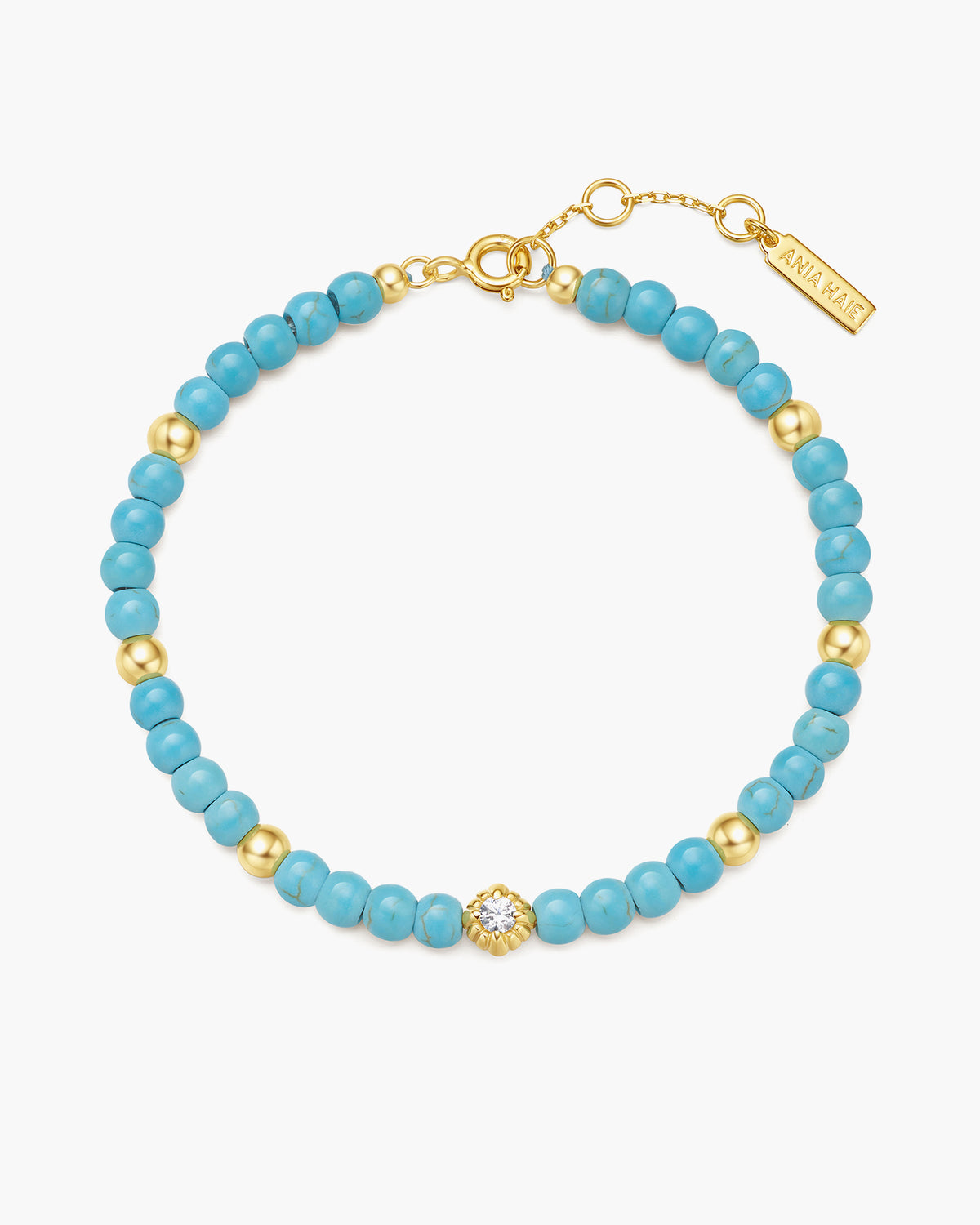Gold Lab Created Turquoise Bracelet