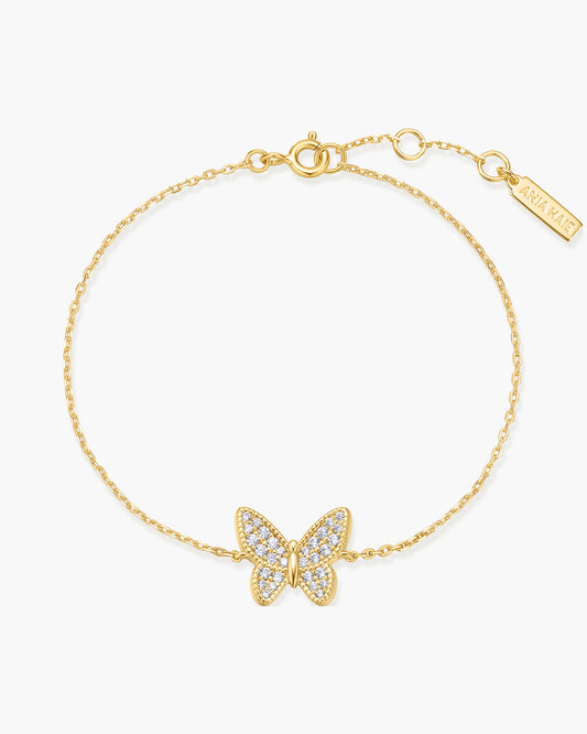 Gold Butterfly Pavé Bracelet