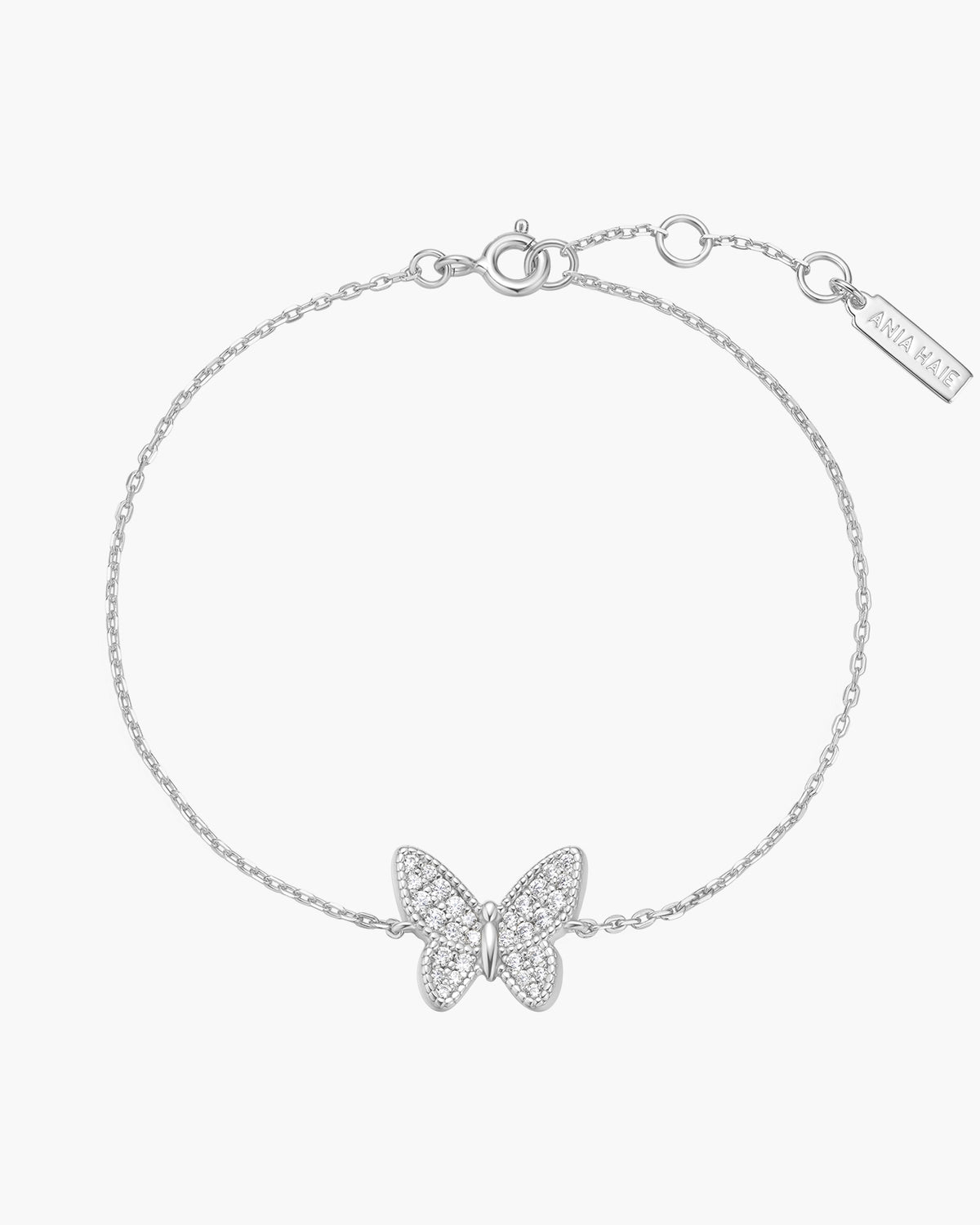 Silver Butterfly Pavé Bracelet