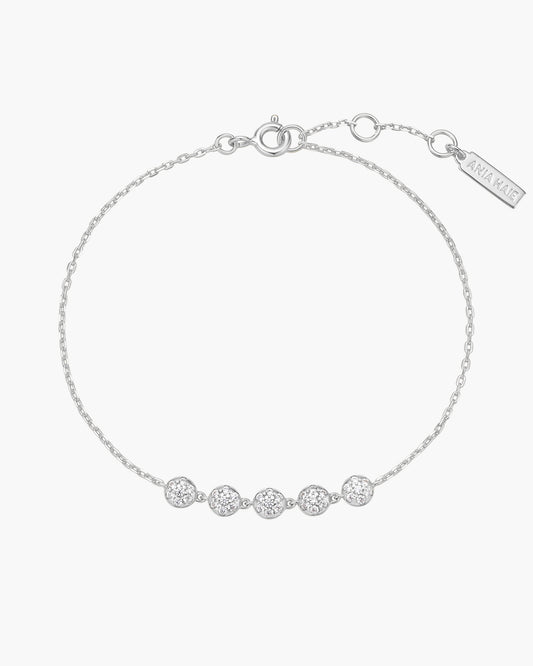 Silver Pavé Multi Beaded Chain Bracelet