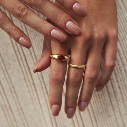 Gold Sculptural Gemstone Maillard Ring