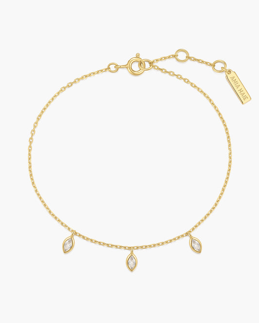 Gold Sparkling Triple Station Bracelet