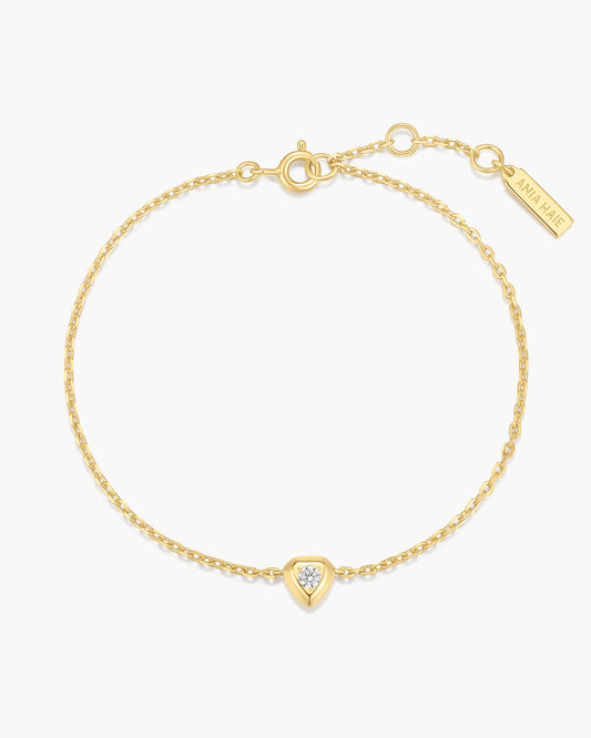 Gold Sparkling Tiny Shield Bracelet