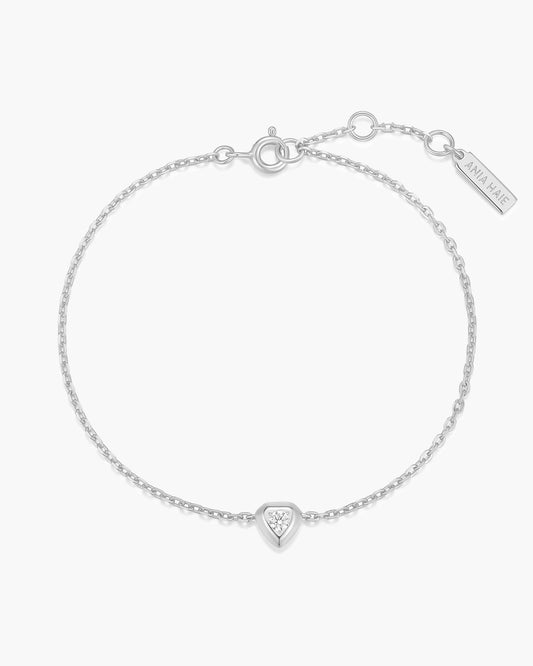 Silver Sparkling Tiny Shield Bracelet