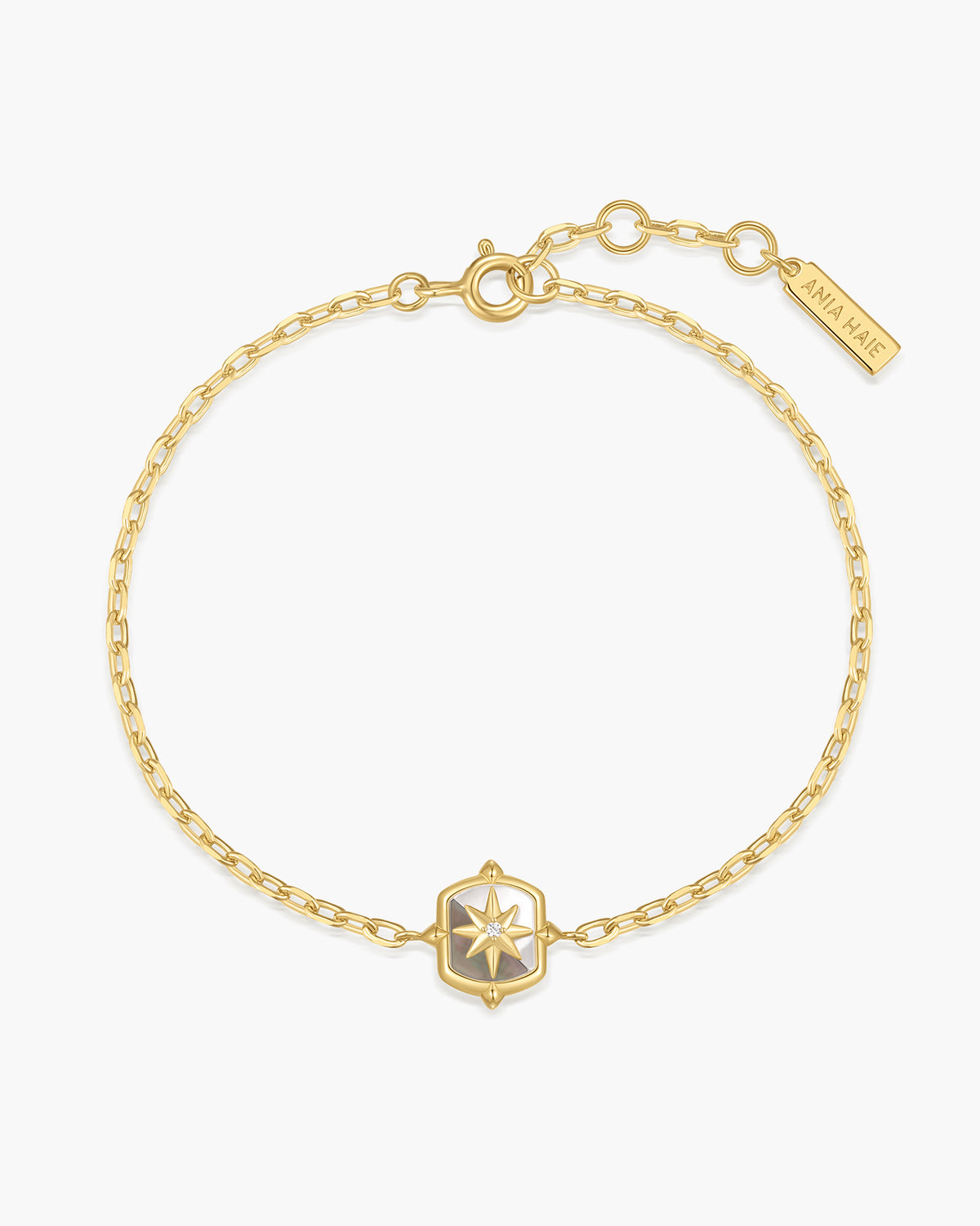 Gold Colour-Block Mother of Pearl Star Bracelet