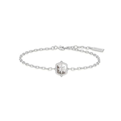 Silver Colour-Block Mother of Pearl Star Bracelet