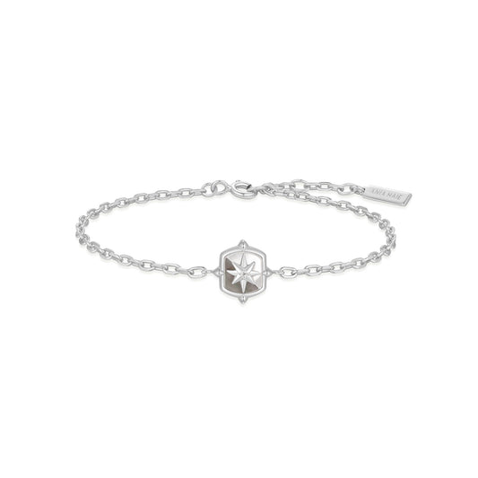 Silver Colour-Block Mother of Pearl Star Bracelet