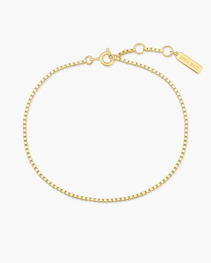 Gold Box Chain Bracelet