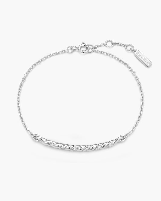 Silver Twisted Bar Bracelet