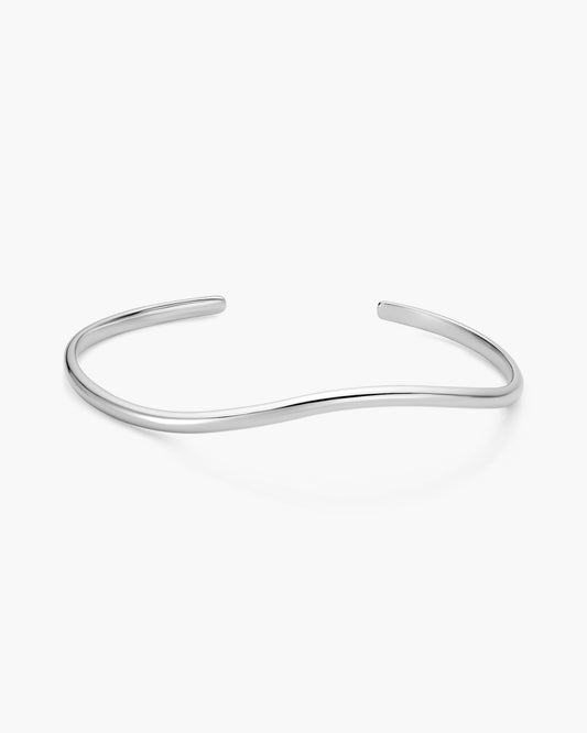 Silver Wave Cuff Bracelet