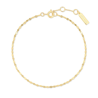 Gold Textured Chain Bracelet top view