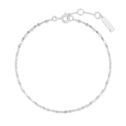 Silver Textured Chain Bracelet