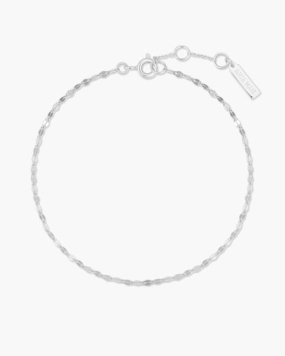 Silver Textured Chain Bracelet