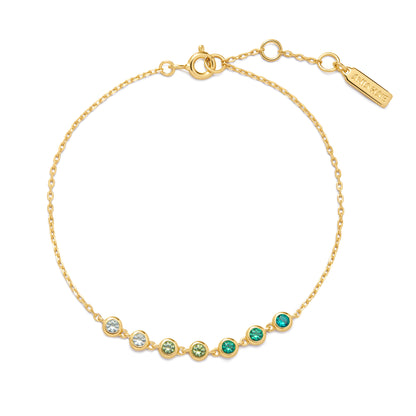 Gold Green Station Bracelet
