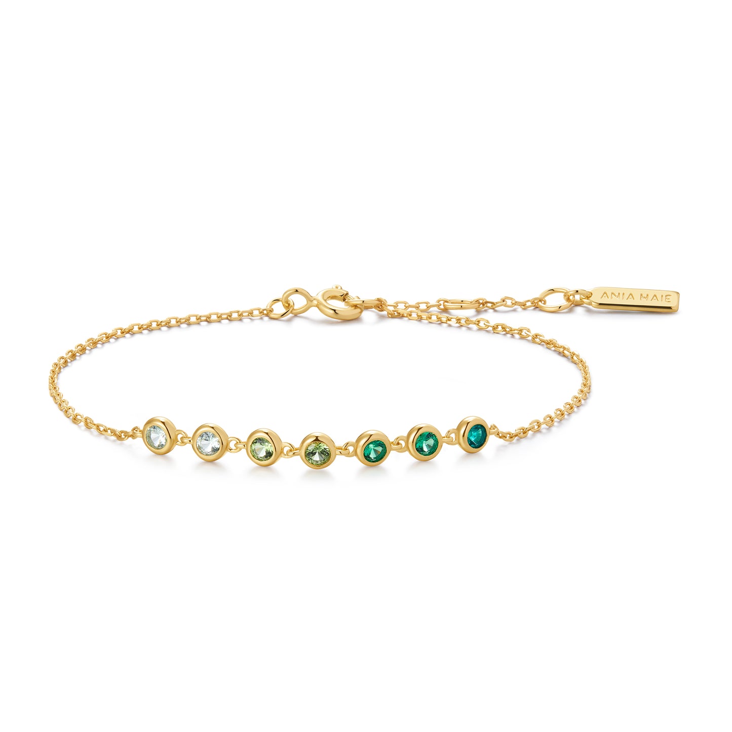 Gold Green Station Bracelet