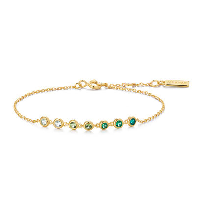 Gold Green Station Bracelet