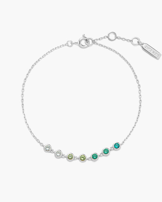 Silver Green Station Bracelet