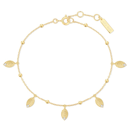 Gold Leaf Station Bracelet