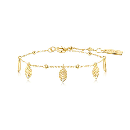 Gold Leaf Station Bracelet