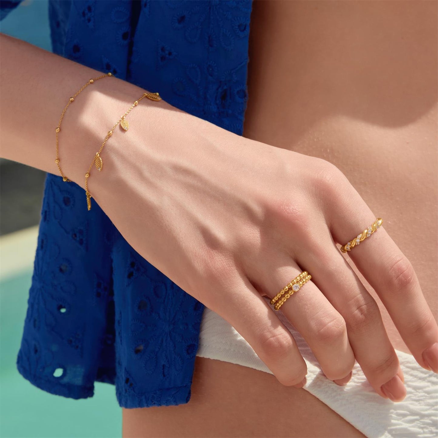 Gold Leaf Station Bracelet
