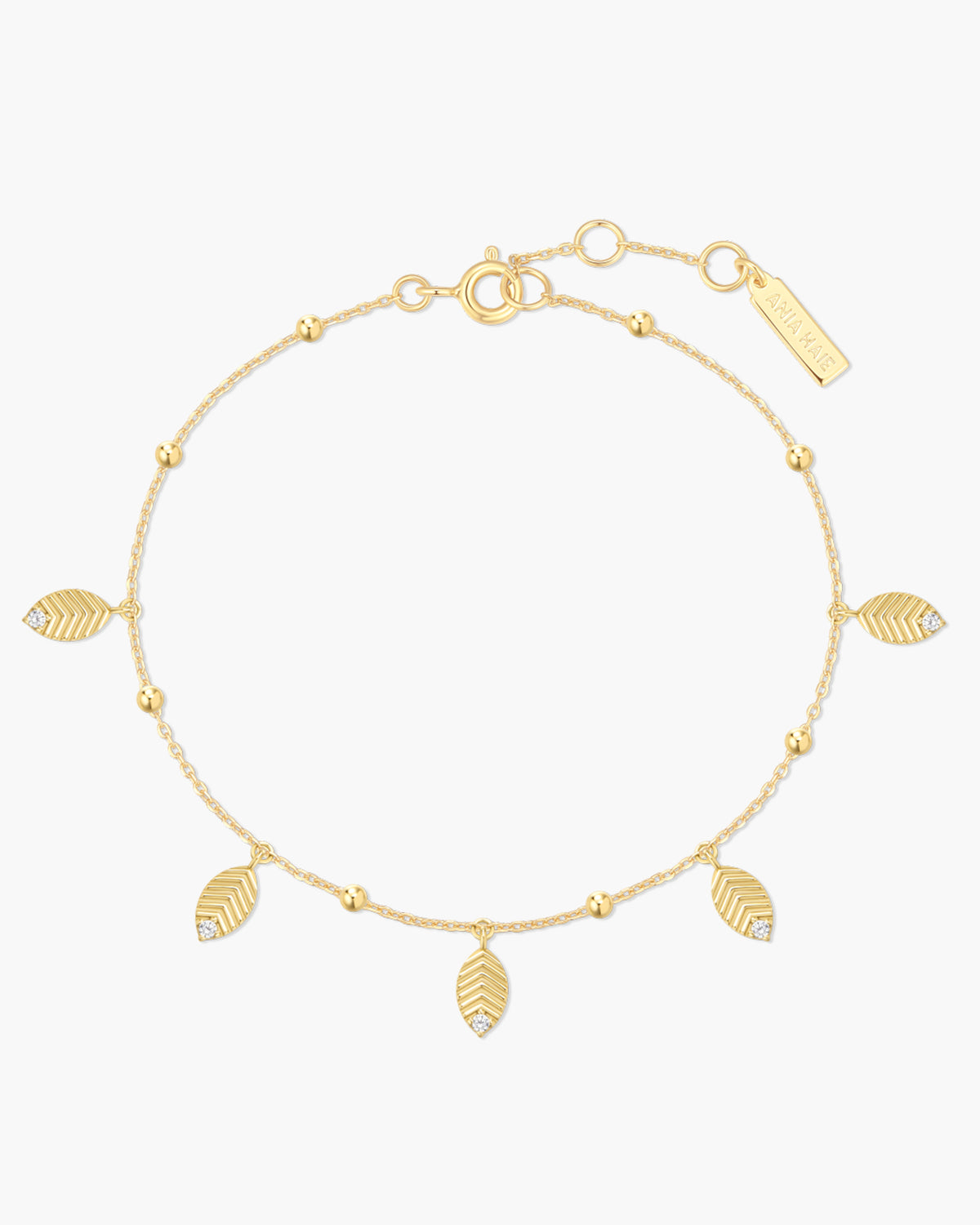 Gold Leaf Station Bracelet