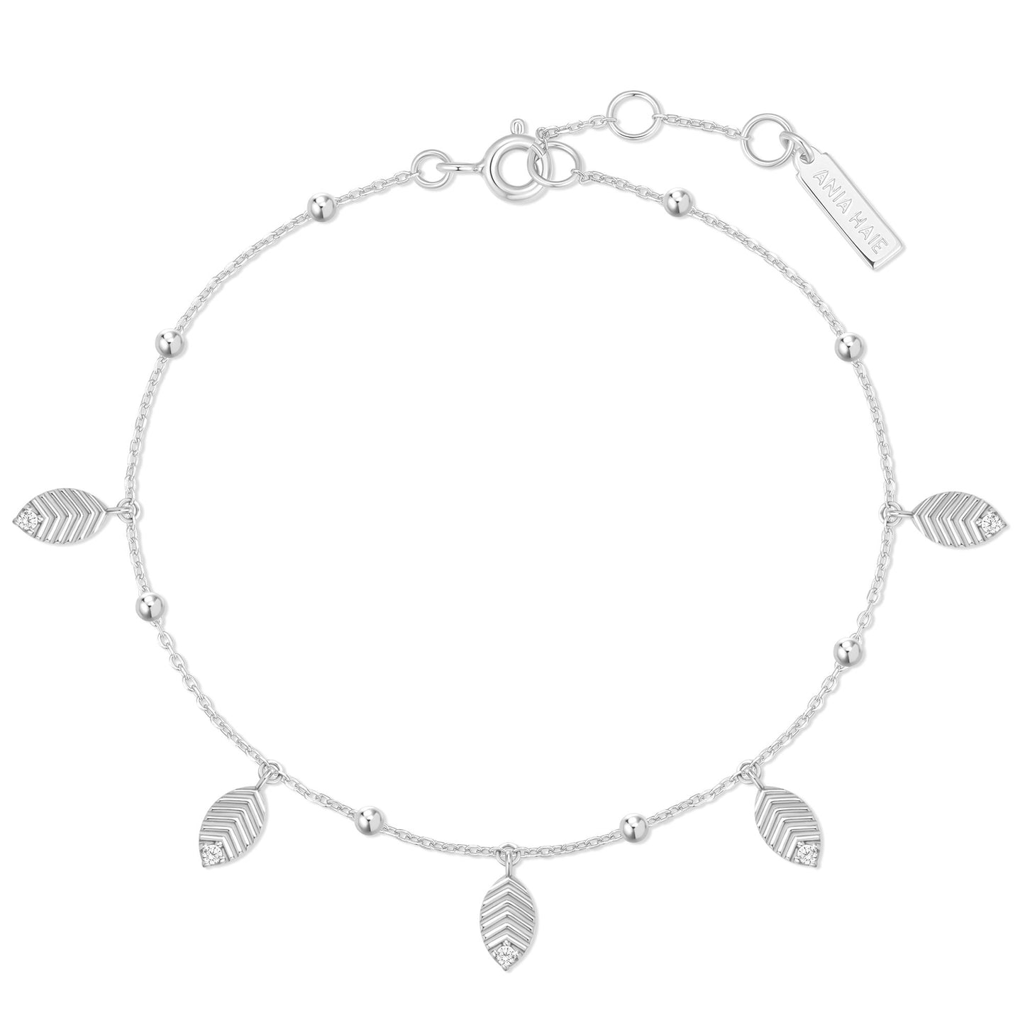 Silver Leaf Station Bracelet