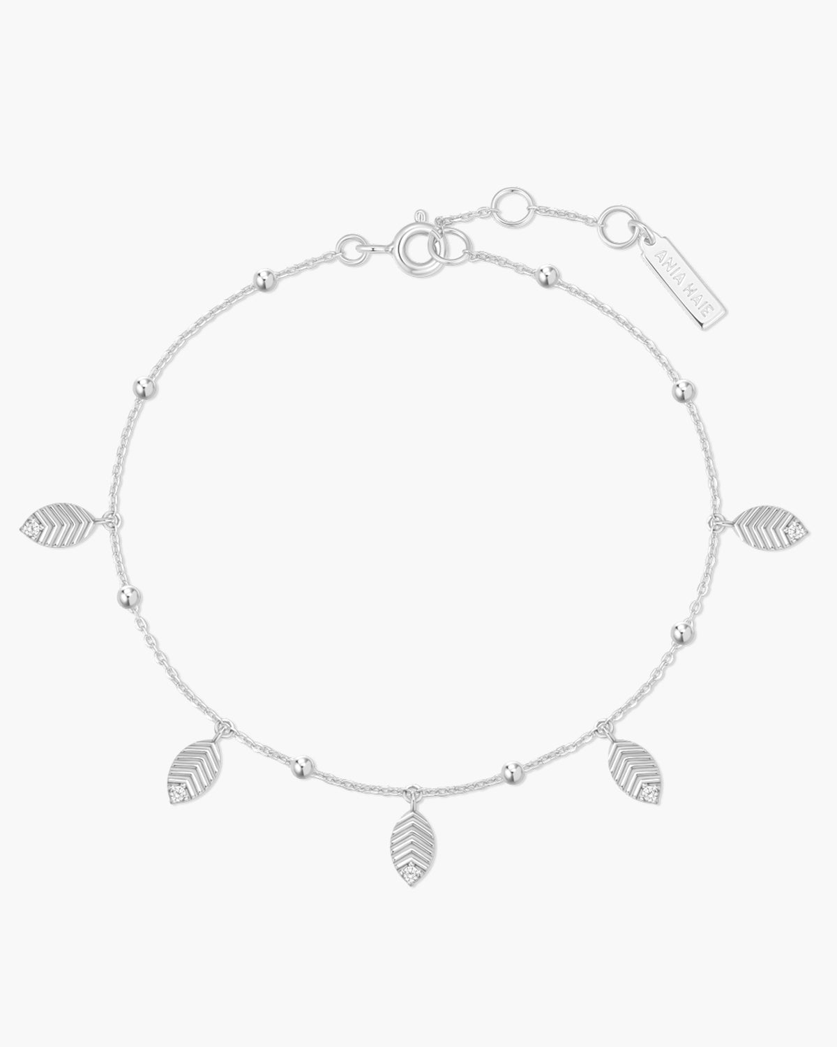 Silver Leaf Station Bracelet