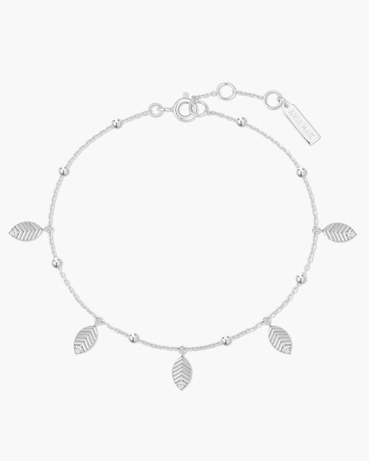 Silver Leaf Station Bracelet