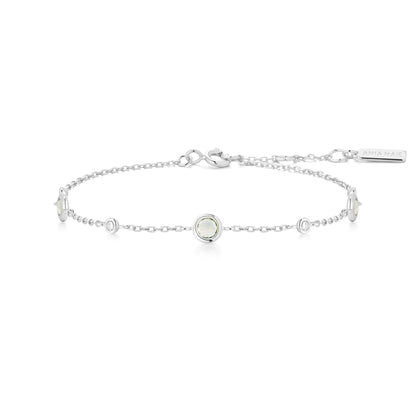 Silver Mint Green Station Bracelet