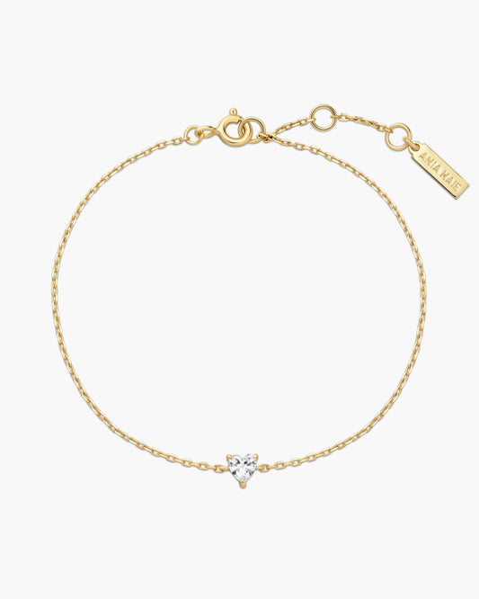 Gold Sparkle Heart Bracelet