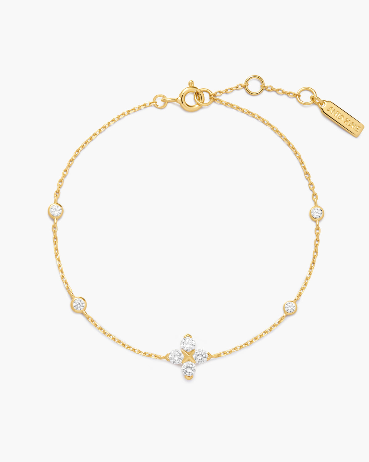 Gold Sparkling Lucky Clover Bracelet