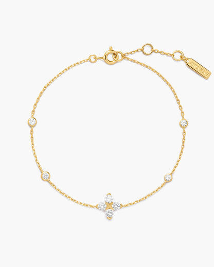 Gold Sparkling Lucky Clover Bracelet