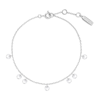 Silver Droplet Station Bracelet