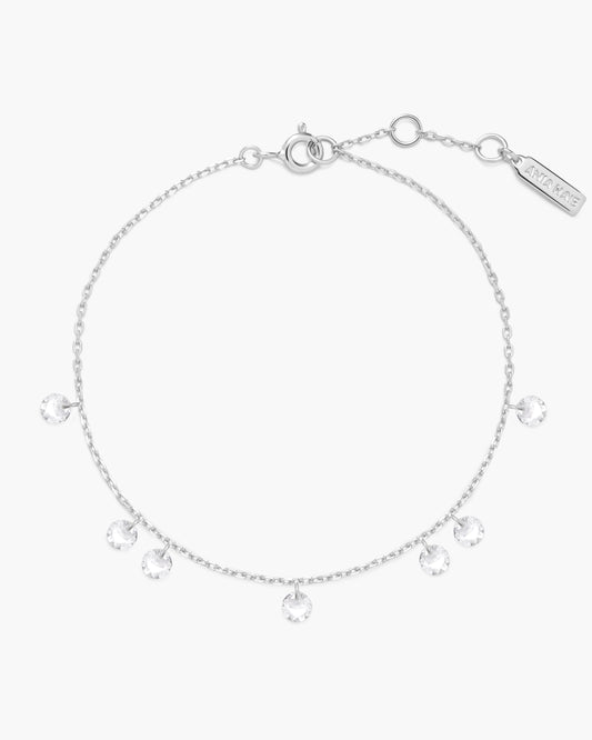 Silver Droplet Station Bracelet