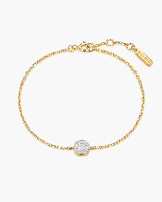 Gold Pavé Disc Bracelet