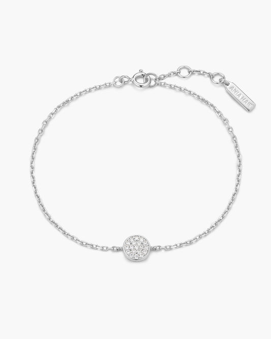 Silver Pavé Disc Bracelet