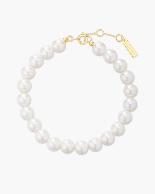 Gold Classic Shell Pearl Beaded Bracelet