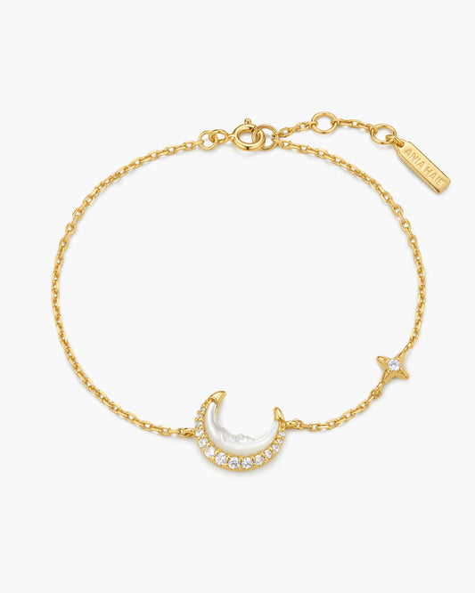 Gold Mother-of-Pearl Crescent Moon Bracelet