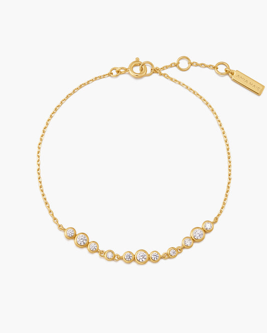 Gold Graduated Bezel-Set Trios Bracelet