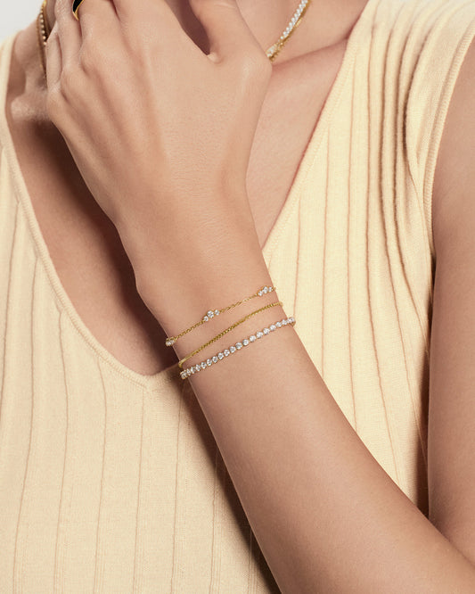 Gold Cluster Station Bracelet