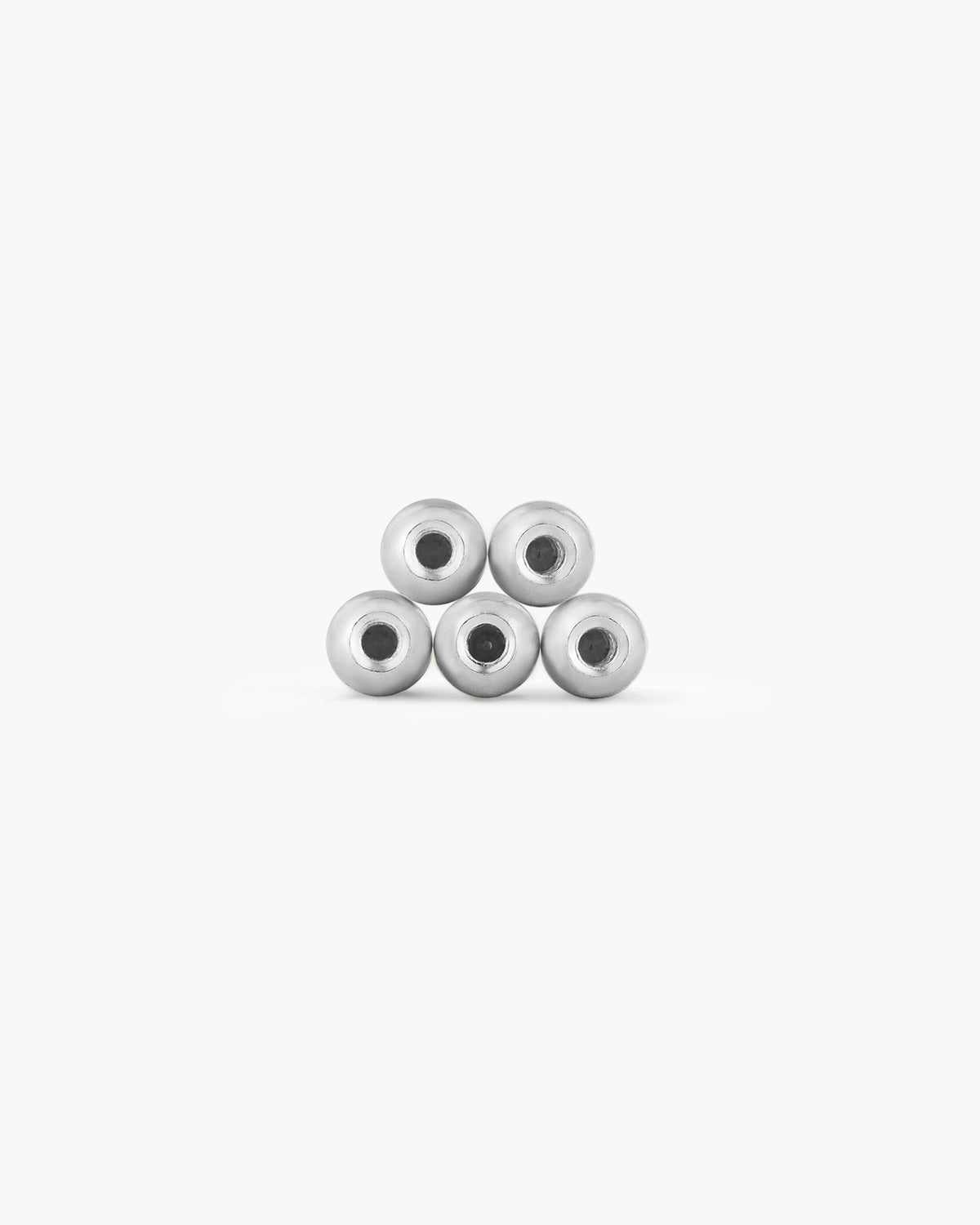 Silver Ear Barbell Ball Backs x 5