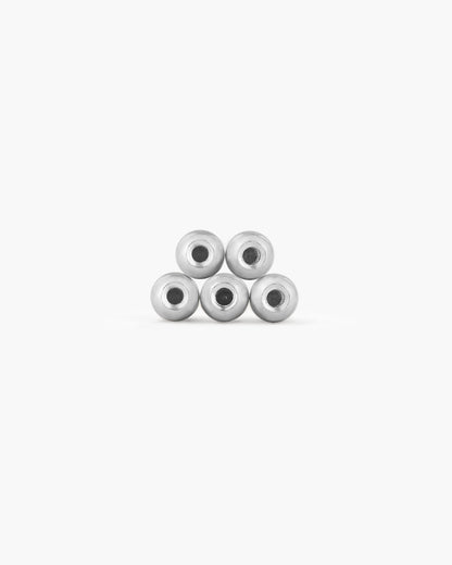Silver Ear Barbell Ball Backs x 5