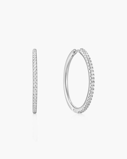 Silver Glam Hoop Earrings